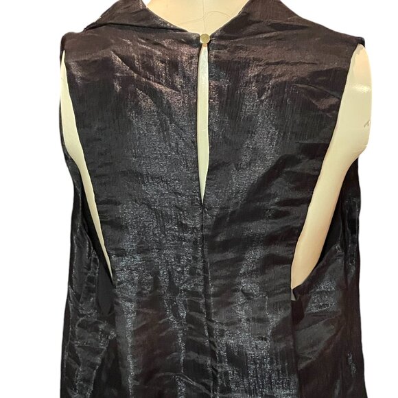 & Other Stories Iridescent Sheer Silk Organza Sleeveless Blouse - Picture 2 of 8